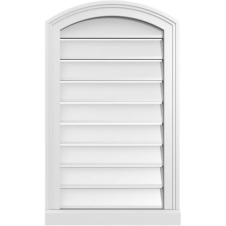 Ekena Millwork Arch Top Surface Mount PVC Gable Vent w/ 2"W x 2"P Brickmould Sill Frame, 18"W x 28"H GVPAR18X2803SN